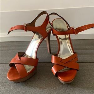 Orange Coach high heels